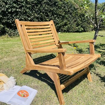 Wooden Garden Chair With Arms, 7 of 7