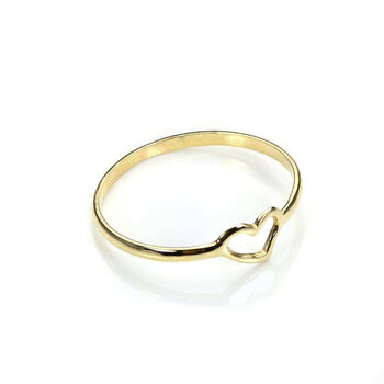 9ct Solid Gold Open Heart Stacking Ring, 2 of 3