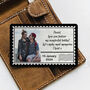 Personalised Stamp Photo And Message Metal Wallet Card, thumbnail 2 of 7