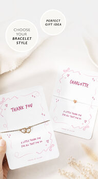 Thank You Gift Bracelet Pink Bow Small Gift, 7 of 9