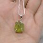 Raw Peridot Sterling Silver Pendant Necklace, thumbnail 5 of 12