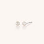 Tiny Pearl Button Stud Earrings, thumbnail 2 of 6