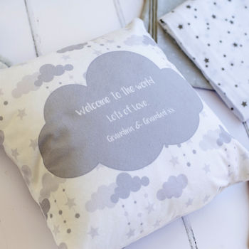 Personalised Cloud New Baby Cushion, 3 of 4