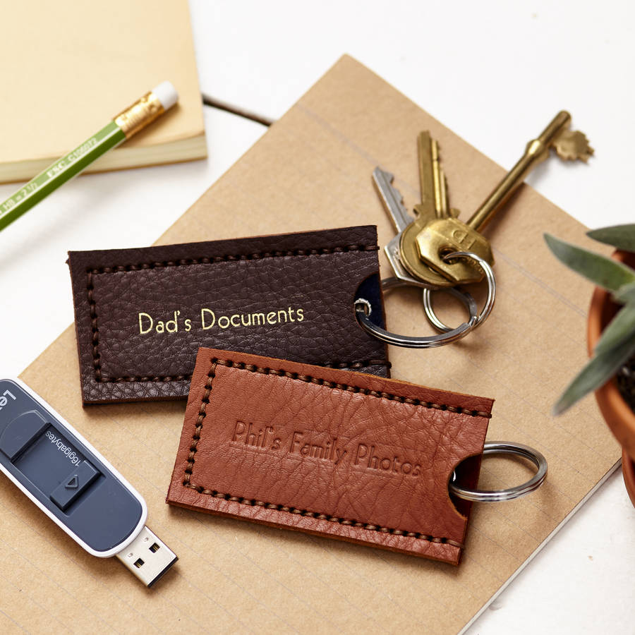 Leather Usb Stick Holder And Keyring By Parkin & Lewis