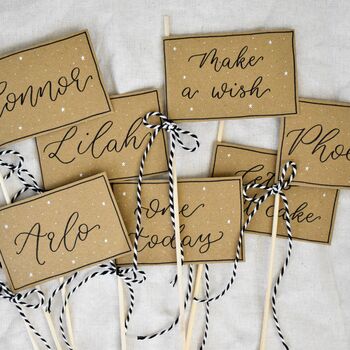 Personalised Birthday Cake Flag Topper Decoration, 4 of 8