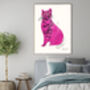 Pink Andy Warhol Cat Art Print, thumbnail 2 of 3