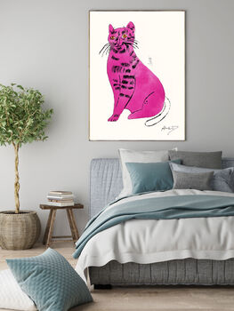 Pink Andy Warhol Cat Art Print, 2 of 3