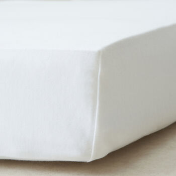 Organic 100% Cotton Fitted Sheet Travel Cot 104 X 74cm, 2 of 4
