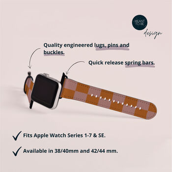 Y2k Orange Check Vegan Leather Apple Watch Band, 6 of 7