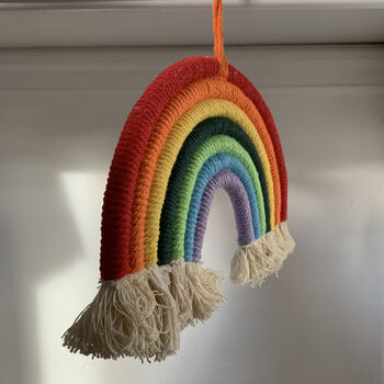 Rainbow Wool Tufted Hanging Wall Decor, 2 of 4
