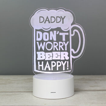 Personalised 'Beer Happy' LED Colour Changing Light, 11 of 12