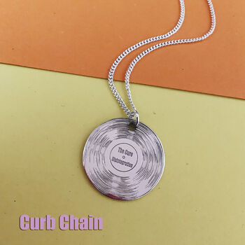 Vinyl Record Personalised Silver Necklace, 6 of 10