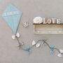 Blue Grey White, Personalised Kite Gift New Baby Room, thumbnail 7 of 9