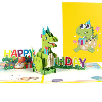 Dinosaur Baby Happy Birthday Gift Pop Up Cards For Kids Children, 2 of 5