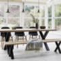 Oak Dining Table With Black Steel X Frame, thumbnail 2 of 2