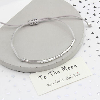 Morse Code I Love You To The Moon Bracelet, 2 of 8