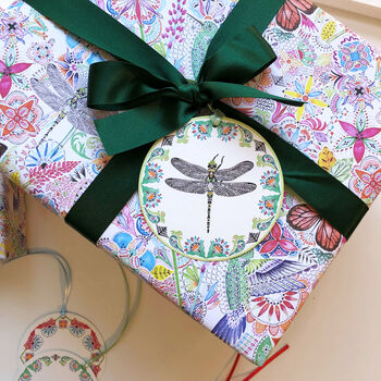 Hummingbird And Dragonfly Gift Wrap, 3 of 9
