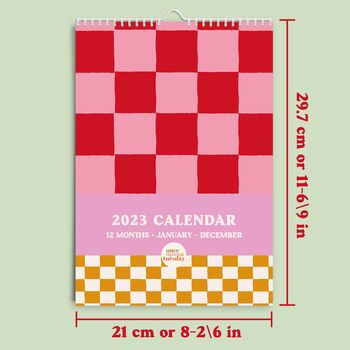 2023 Checks And Stripes Wall Calendar | A4 Calendar, 8 of 8