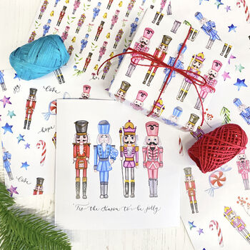 Nutcracker Luxury Wrapping Paper, Christmas Gift Wrap, 3 of 9