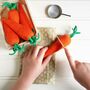 Carrot Play Pretend Crochet Vegetable Soft Toy, thumbnail 3 of 9