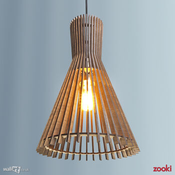 Zooki Two 'Mielikki' Wooden Pendant Light, 3 of 8