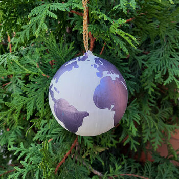 Personalised Hand Painted World Globe Bauble, 8 of 9