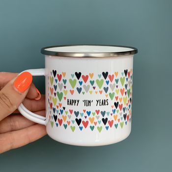 10 Year Anniversary Couple's Mug Set, 4 of 7