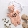 Personalised Teddy Baby Comforter Easy Crochet Kit, thumbnail 1 of 9