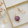 Gold Plate Xl Length Maxi Purple Agate Pendant Necklace, thumbnail 3 of 5