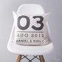 Personalised Couples Special Date Cushion, thumbnail 1 of 2