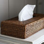 Marbury Brown Rattan Shallow Rectangle Tissue Box Cover, thumbnail 2 of 3