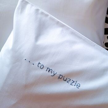 Couples Embroidered 'You Are The' Quote Pillowcase Set, 3 of 4