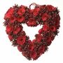 Red Pine Cone Heart Wreath, thumbnail 1 of 2