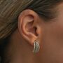 Parvati Sterling Silver Turquoise Hoop Earrings, thumbnail 2 of 10