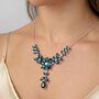 Emerald Green Floral And Leaf Necklace, thumbnail 1 of 3