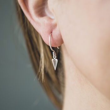 Aphrodite Hook Earrings With Small Heart, 2 of 2