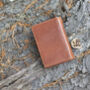 Women's Luxury Cognac Leather Tab Trifold Purse Rfid Protected Personsalised, thumbnail 3 of 7