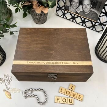 Veneer Personalised Wooden Jewellery Box, 4 of 10