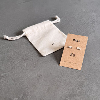 Mama Bear Earrings In Sterling Silver, 3 of 10