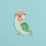 Lovebird In A Boater Iron On Embroidered Patch, thumbnail 1 of 5