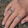 Blue Topaz December Birthstone Ring In Textured Sterling Silver, thumbnail 2 of 11