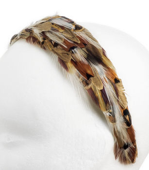 Gold Textured Feather Hair Band Two Widths, 4 of 8