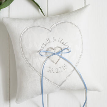 Personalised Wedding Ring Pillow, 10 of 12