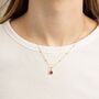Personalised Gold Plated Sterling Silver October Birthstone Tourmaline Pendant Necklace, thumbnail 2 of 10