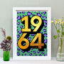 Personalised 60th Birthday 1964 Golden Year Print, thumbnail 2 of 6