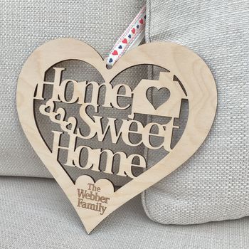 Home Sweet Home Cut Out Wooden Heart, 3 of 4