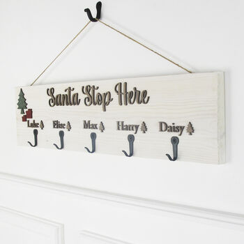 Personalised Winter White Stocking Holder, 3 of 4