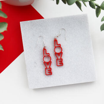 Love Drop Acrylic Red Earrings, 5 of 11