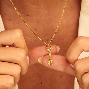 Whisk Charm Necklace, Sterling Silver Or 18ct Gold Plated, 2 of 12