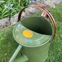 Pair Of Heritage Green And Copper Watering Cans, thumbnail 5 of 10